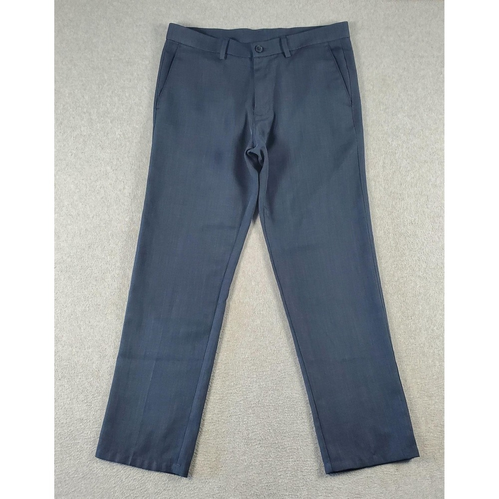 Haggar H26 Dress Pants Mens 34x30‎ Gray/Blue Straight Leg Business Casual